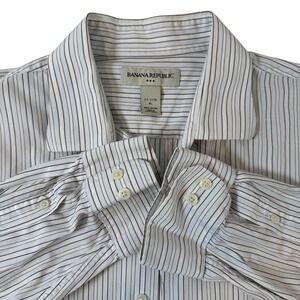Banana‎ Republic Mens Shirt XL 17-17 1/2 Striped Preppy Academia Old Money Y2K